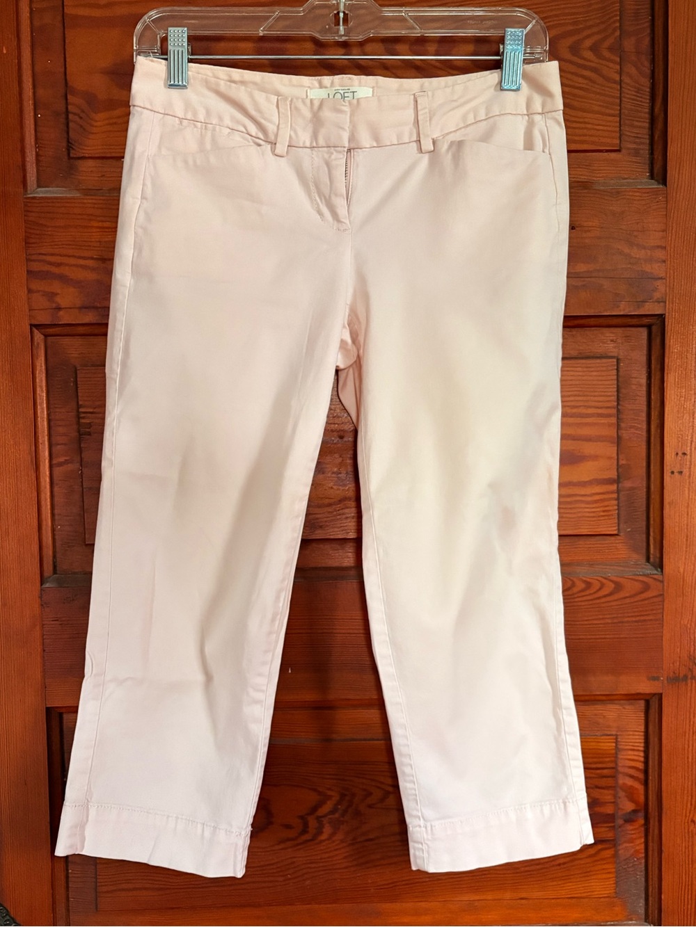 LOFT Light Blush Cropped Straight Pants